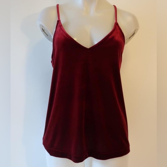 NWT Veronica M Velvet Sleeveless Top | Medium | Wine | tf-1507 | - Picture 2 of 4